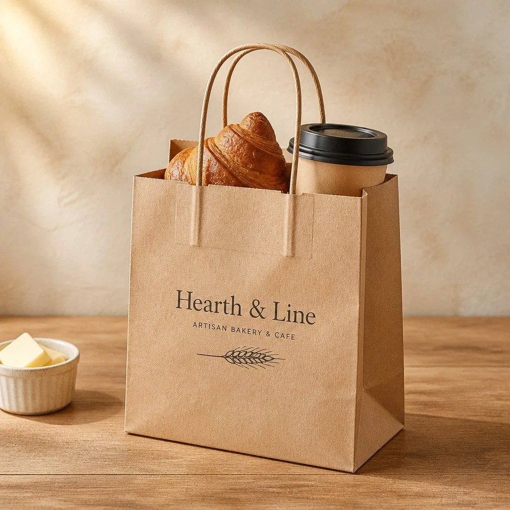 Kraft paper bags with handles